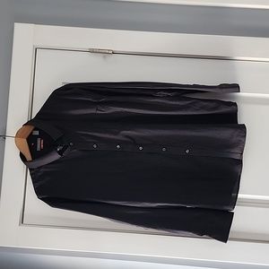 VanHeusen Black/gray pin striped button-down collar shirt!